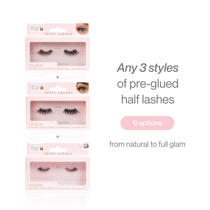 Mix & Match Pre-Glued Half Lash Bundle