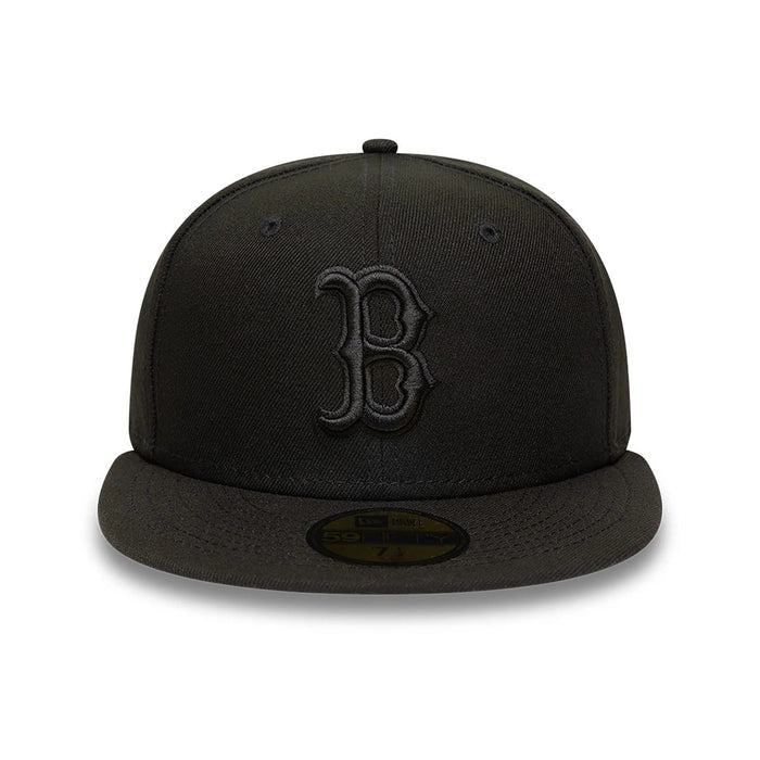 This is a Boston Red Sox MLB Black on Black 59FIFTY Fitted Cap 6