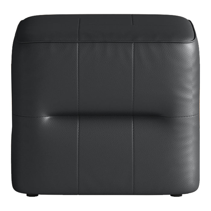 Modern Black Cube Ottoman with Storage Multi-Purpose PU Leather Side Table, Footrest