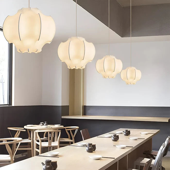 Modern Fabric Sculptural Hanging Light