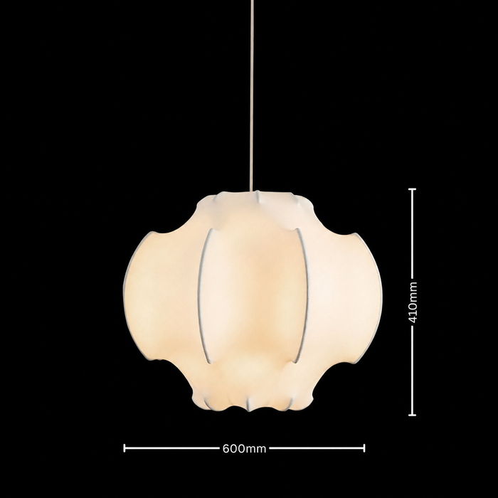 Modern Fabric Sculptural Hanging Light