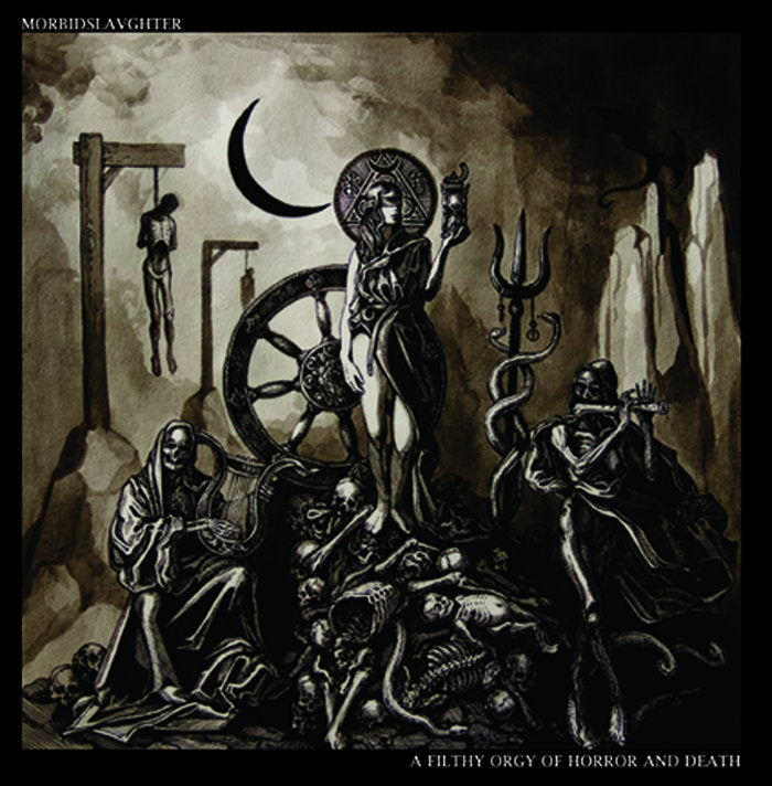 Morbidslavghter (Morbid Slaughter) - A Filthy Orgy Of Horror And Death lp - One of the spines of the cover has a split
