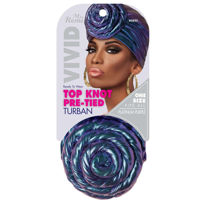 Ms. Remi Vivid Top Knot Pre-Tied Turban, 1 Count, Assorted Colors
