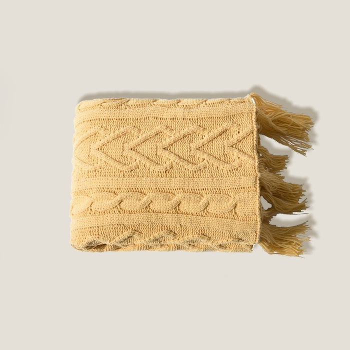 Mustard Knitted Blanket