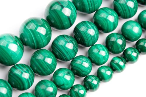 Natural Green malachite with Silver Bead Bracelet