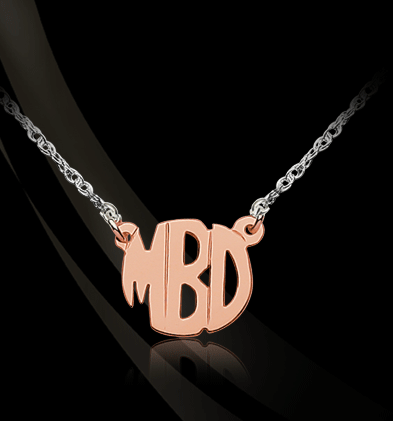 Necklace-Monogram 14K Gold Block