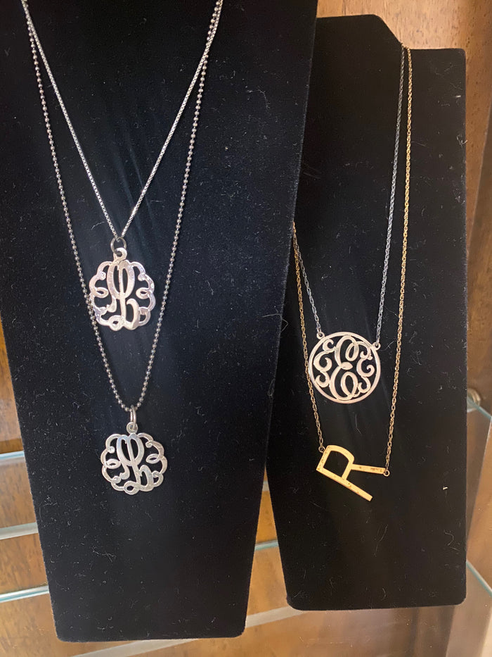 Necklace-Swirl Initial Pendant
