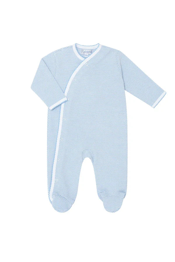 Nella Pima Bubble Crossover Footie-Blue