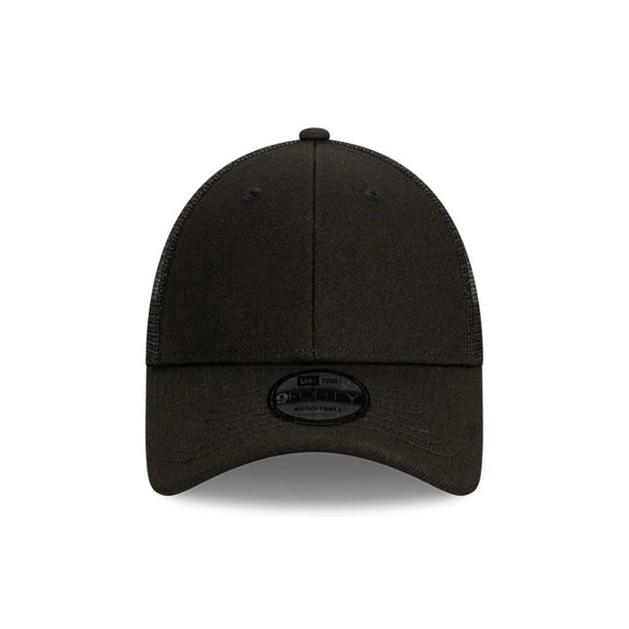 This is a New Era Blank Black 9FORTY Trucker Cap 2