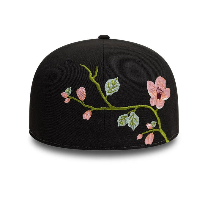 Pictured is this New Era Floral Emblem Black 59FIFTY Fitted Cap 2
