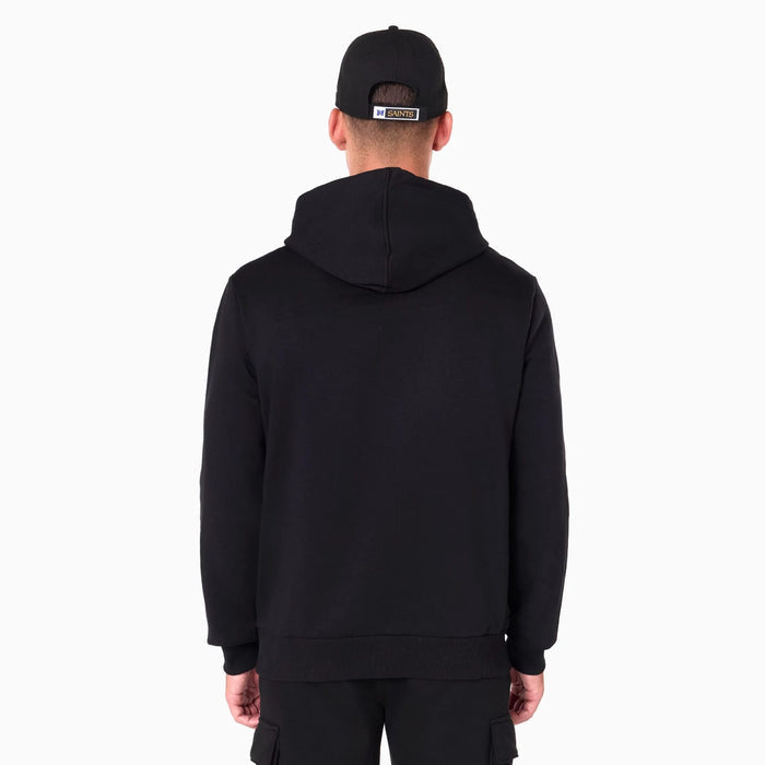 The Male model is wearing New Orleans Saints NFL Black Pullover Hoodie 2