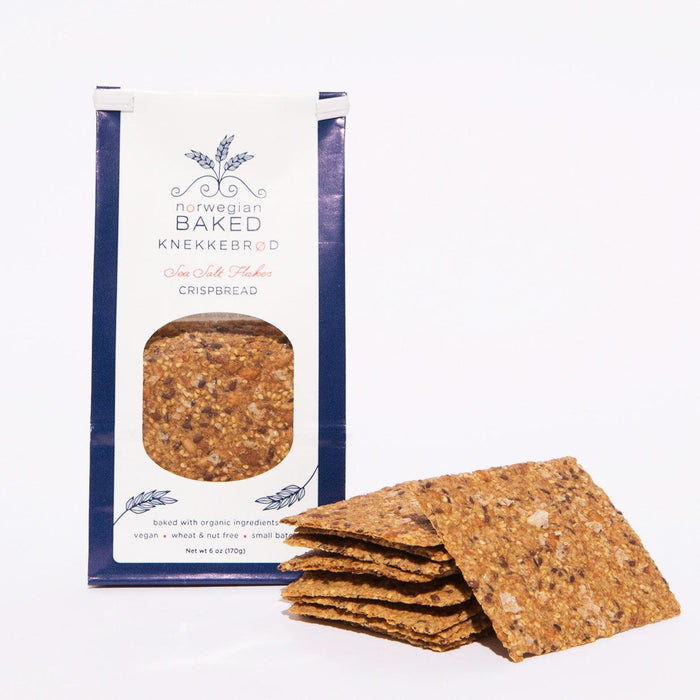 Norwegian Baked Knekkebrød Sea Salt Flakes 6oz
