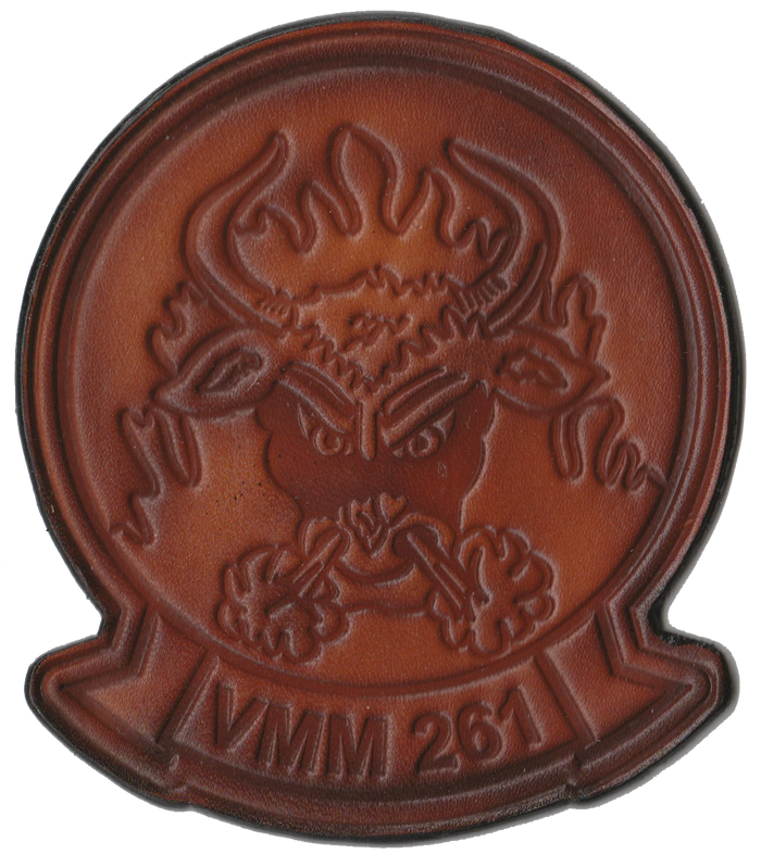 Officially Licensed USMC VMM-261 Raging Bulls Leather Patches