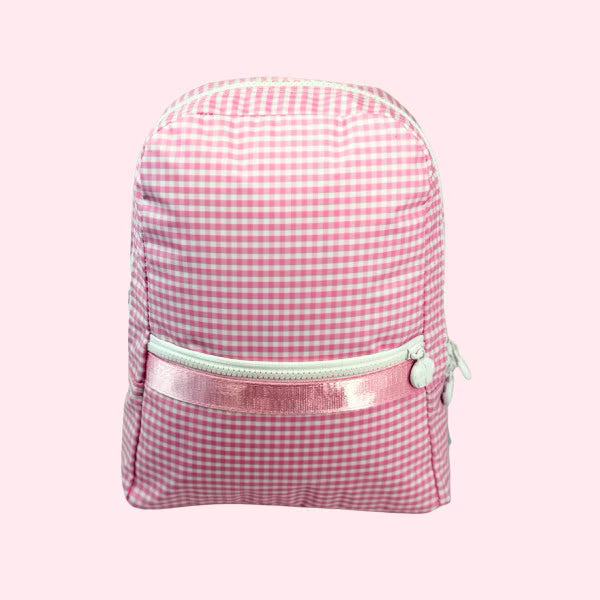 Oh Mint Wipeable Pink Gingham Small Backpack