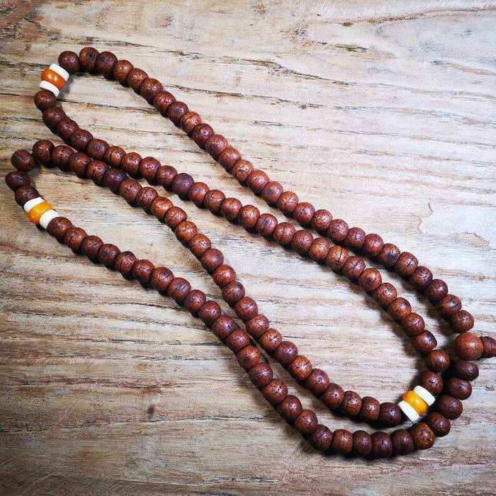 Old 108 Bodhi Beads Mala,13mm Prayer Beads for Meditation - Tibetan Buddhist mala beads, view 5