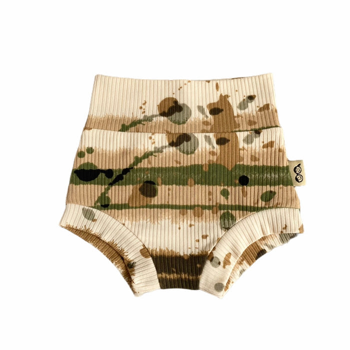 Olive Abstract Striped Rib Bummies and/or Headbands