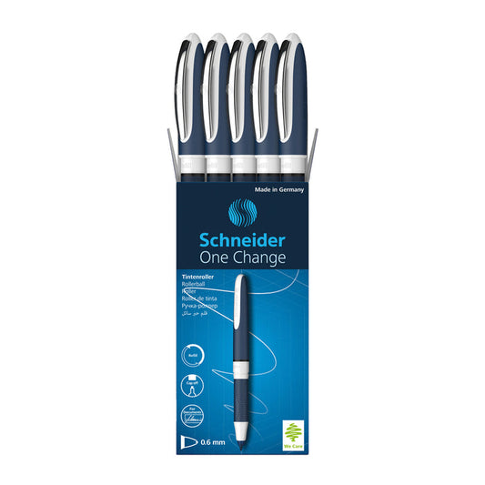 One Change Rollerball Pens 0.6mm, Box of 5#ink-color_black