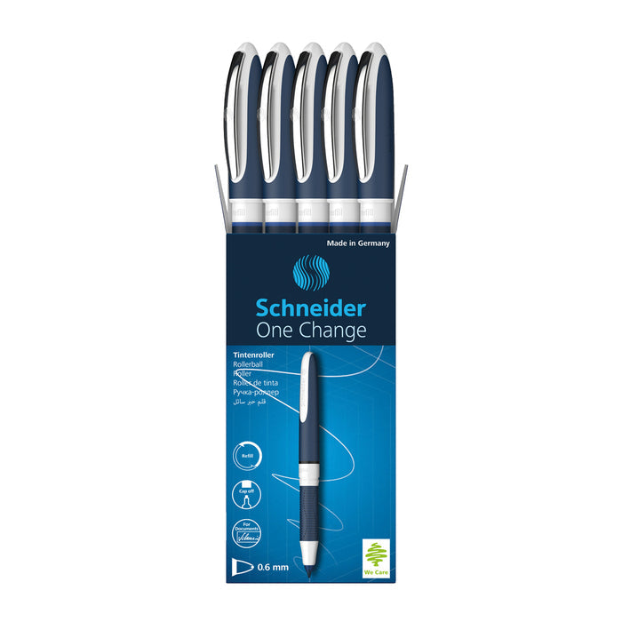 One Change Rollerball Pens 0.6mm, Box of 5#ink-color_blue