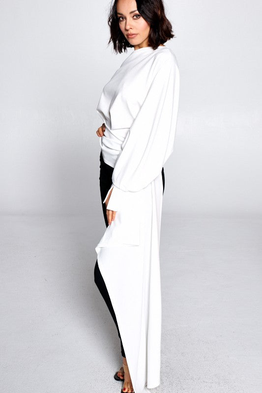 One Shoulder Long Sleeve Top