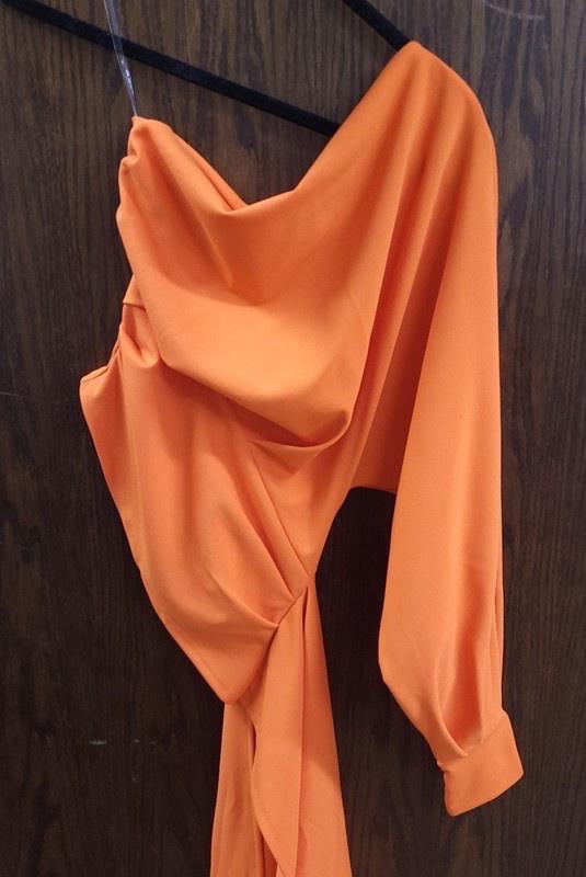 One Shoulder Long Sleeve Top