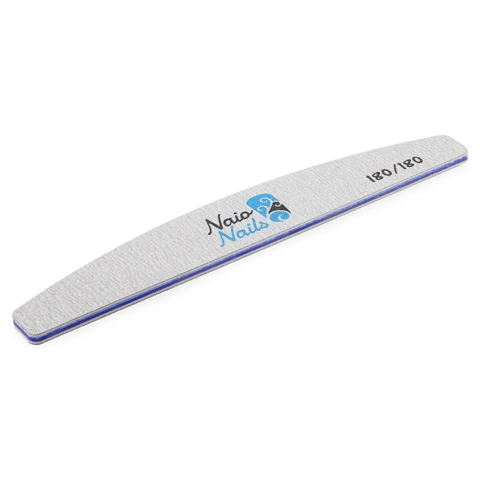 Pack of 25 - Zebra Grey Half Moon 180/180 Grit Nail Files   Naio Nails