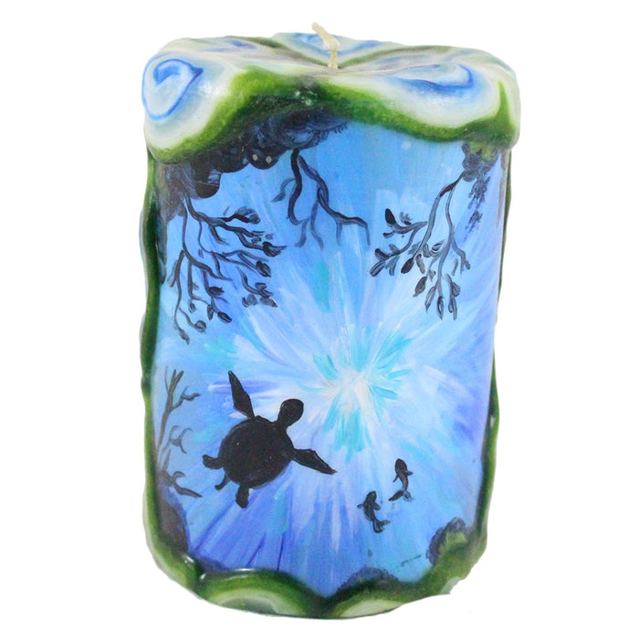 Painted Pillar Candle - Sea turtle - Candlestock.com