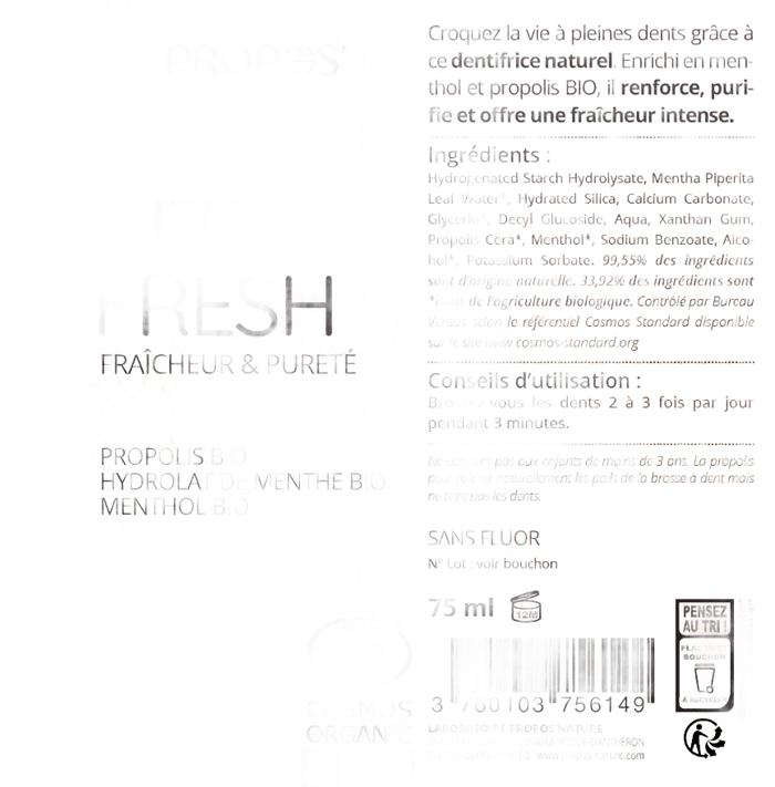 Toothpaste Propolis & Menthol - Só Verde