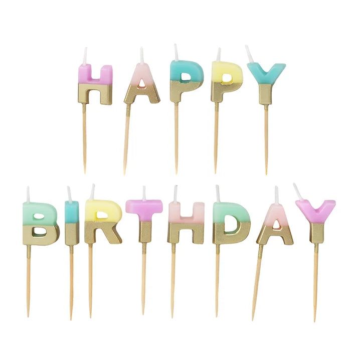 Pastel Happy Birthday Candles
