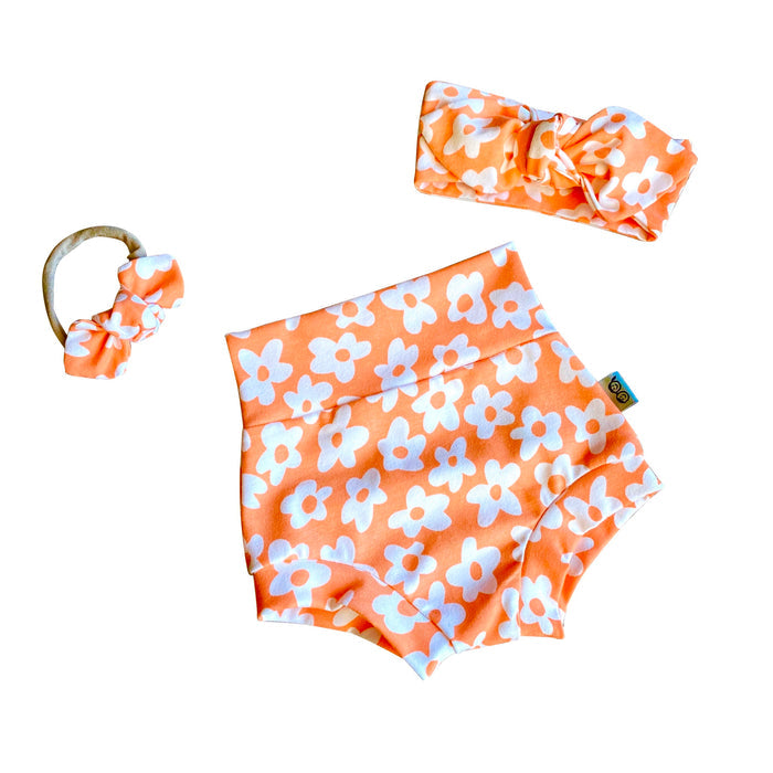 Peach Windy Flower Bummies and/or Headbands