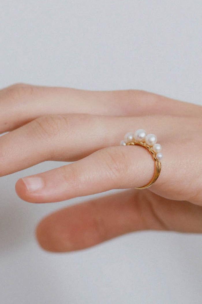 Pearls Gold Ring