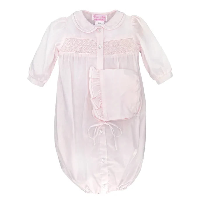 Petit Ami White Button Front Smocked Bag