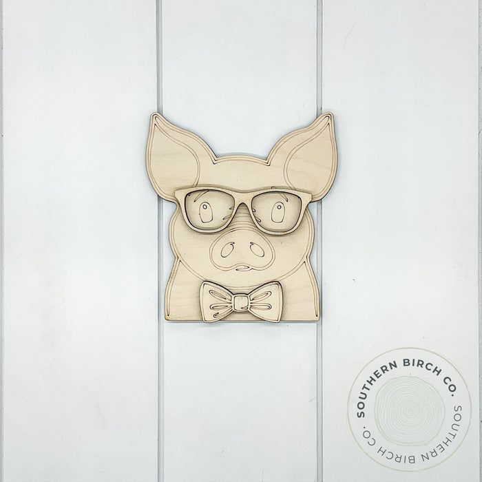 Pig with Glasses Blank