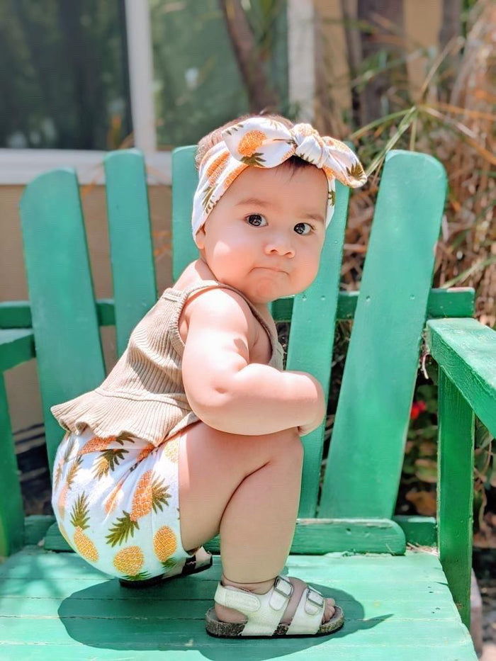 Baby Girl  in Pineapple Bummies