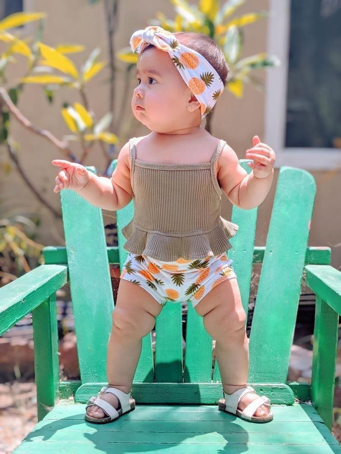 Baby Girl  in Pineapple Bummies