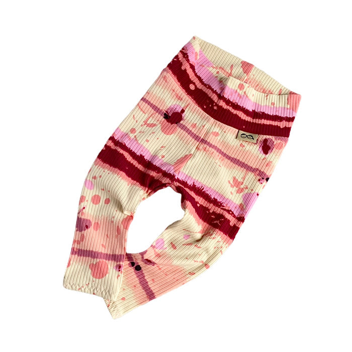 Pink Abstract Stripe Ribbed Leggings and/or Knot Beanie Hat