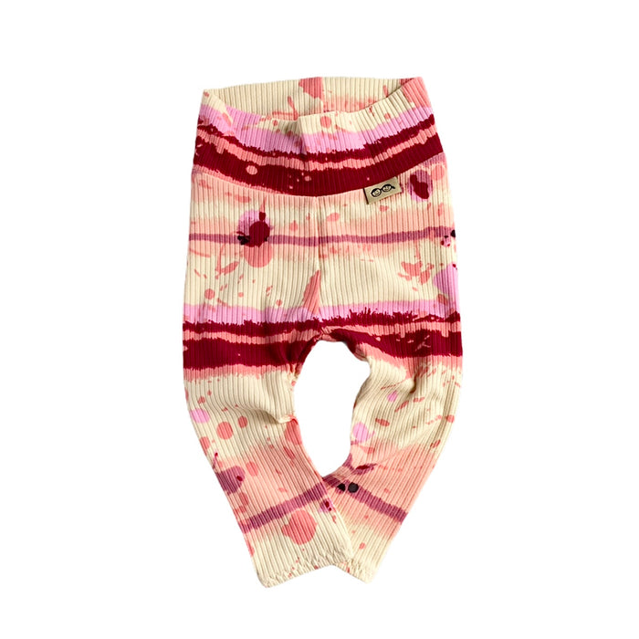 Pink Abstract Stripe Ribbed Leggings and/or Knot Beanie Hat
