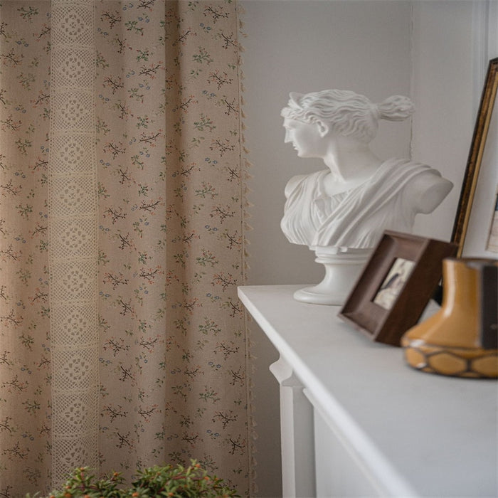 Pink Floral Crochet Curtains
