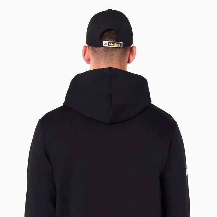 The Male model is wearing Pittsburgh Steelers NFL Black Pullover Hoodie 9
