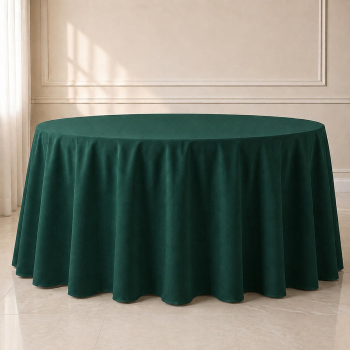 Hunter Emerald Green round tablecloth, seamless and durable.