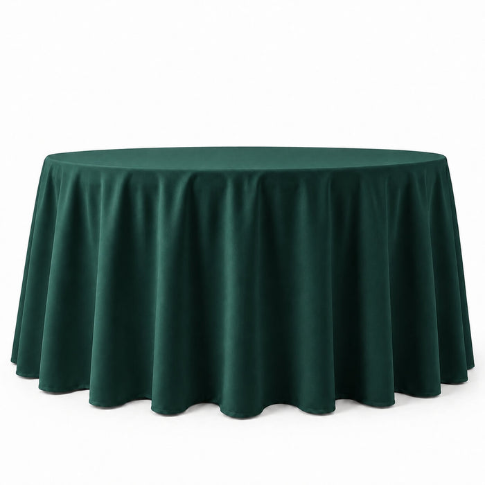 Hunter Emerald Green round tablecloth, seamless and durable.