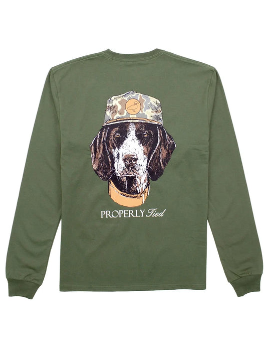 Properly Tied Man's Best Friend L/s Shirt-Olive