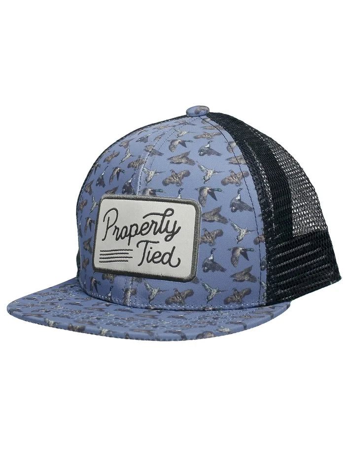 Properly Tied Sportsman Trucker Hat- Blue Flock