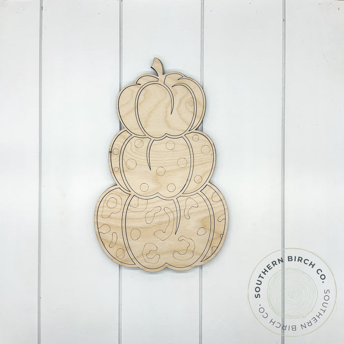 Pumpkin Trio 3D Blank (Polka Dot and Leopard Print)