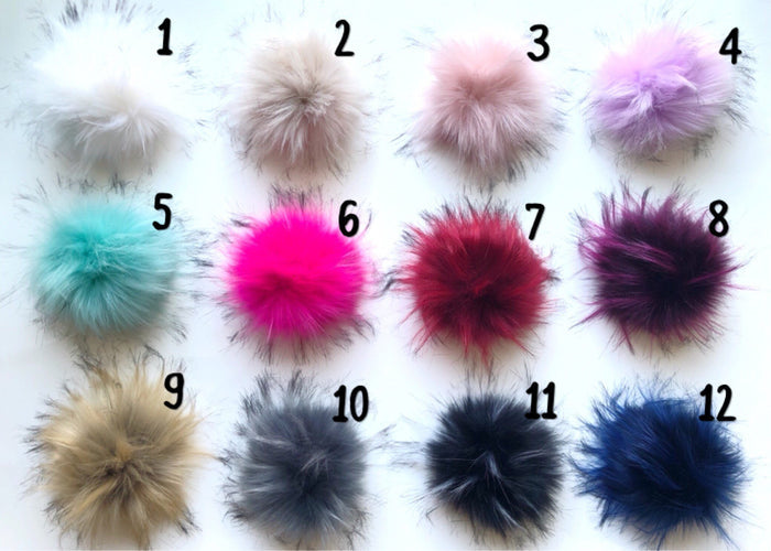 Purple Faux Fur Pom Pom Hat and Infinity Scarf