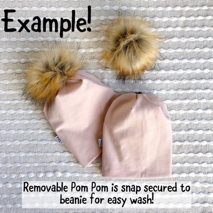 Purple Faux Fur Pom Pom Hat and Infinity Scarf