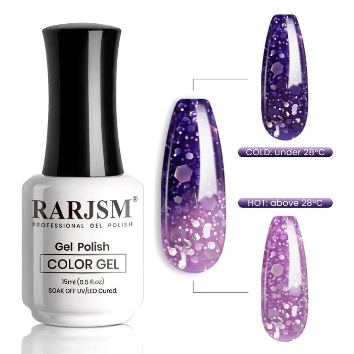 RARJSM ® Purple color changing gel nail polish ombre gel polish