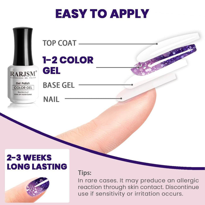 RARJSM ® Purple color changing gel nail polish ombre gel polish