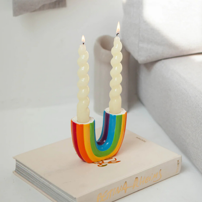 Rainbow Taper Candle Holder