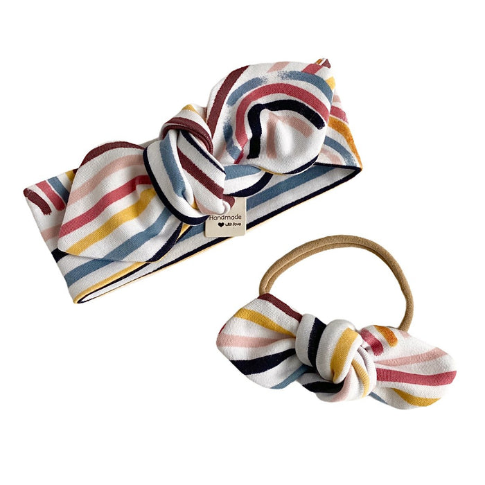 Rainbows Stripes Bummies and/or Headbands