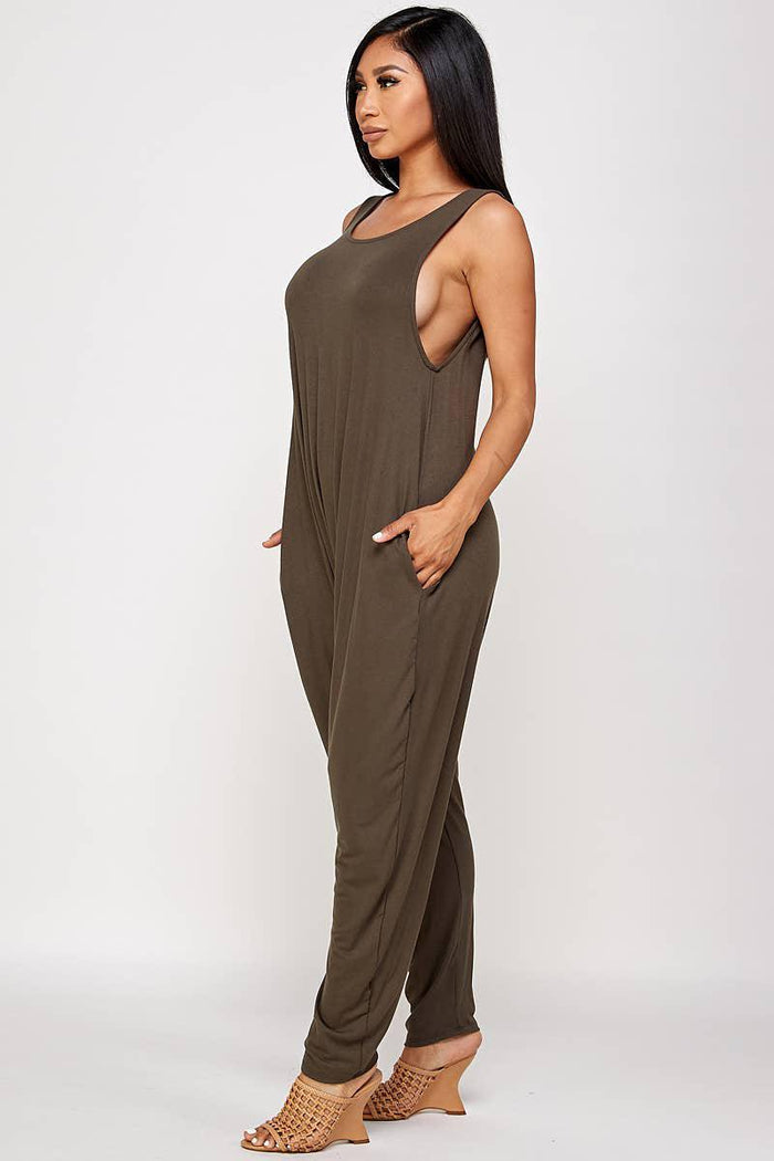 Rayon Spandex Harem Styles Jumpsuit